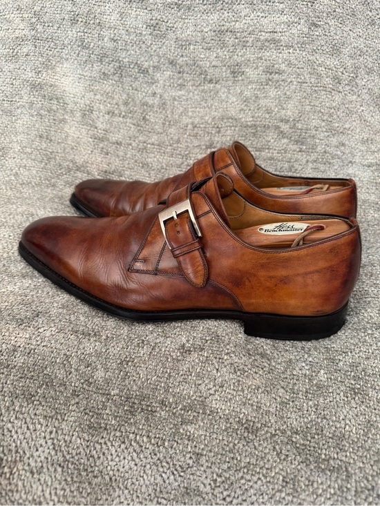 Magnanni Brown Leather Single Monk Strap Oxfords main image 4